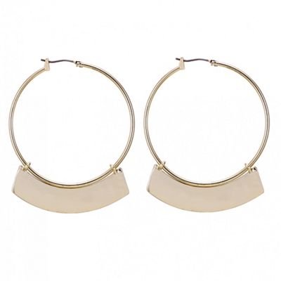 Designer gold fringe hoop earring